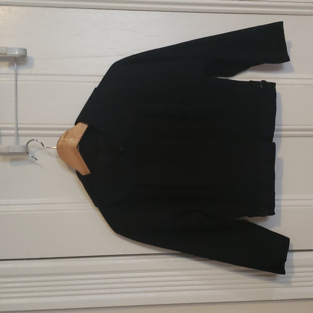 Vintage untagged black wool Peter Pan blazer